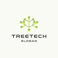 arbre tech logo icône modèle de conception illustration vectorielle vecteur