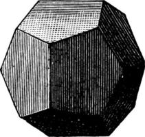 pyritoèdre, illustration vintage. vecteur