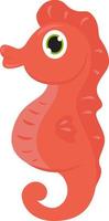 Hippocampe bébé rouge, illustration, vecteur sur fond blanc.