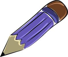 crayon violet, illustration, vecteur sur fond blanc.