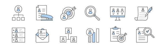 ressources humaines, ressources humaines, icônes de recrutement vecteur