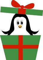 cadeau de pingouin, illustration, vecteur sur fond blanc.