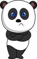 panda en colère, illustration, vecteur sur fond blanc.