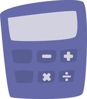 calculatrice scolaire violette, illustration, vecteur, sur fond blanc. vecteur