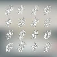 collection d'icônes de flocons de neige isométriques vecteur