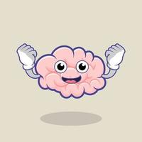 cerveau mascotte vector art illustration