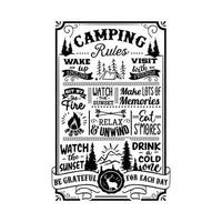 vecteur de silhouette de camping