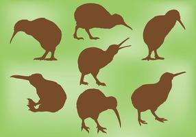 Vecteur d'icônes d'oiseaux kiwi gratuit