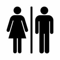 toilettes homme et femme signe isolé sur fond blanc vecteur