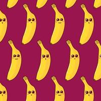 modèle sans couture de dessin animé mignon avec des bananes drôles. motif vectoriel de bébé mignon pour toute utilisation. illustration vectorielle