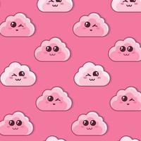 modèle sans couture de dessin animé mignon avec des nuages drôles. motif vectoriel de bébé mignon pour toute utilisation. illustration vectorielle