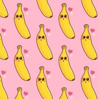 modèle sans couture de dessin animé mignon avec des bananes drôles. motif vectoriel de bébé mignon pour toute utilisation. illustration vectorielle