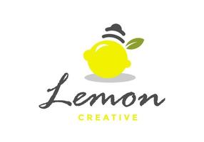 logo citron, parfait pour les studios de création. vecteur