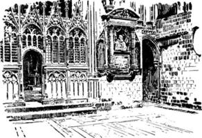 transept du martyre, illustration vintage. vecteur