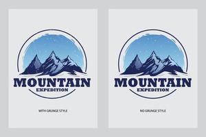 modèle de logo vectoriel d'expédition en montagne. logos sur le thème de l'aventure avec une excellente mise en page, un design de forme exceptionnel très recommandé pour votre projet sur le thème de l'extérieur.