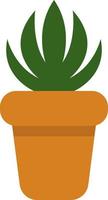 plante verte dans un pot, icône illustration, vecteur sur fond blanc