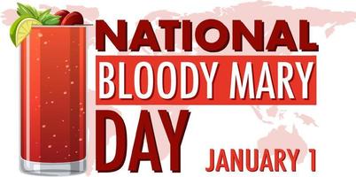 icône de la journée nationale de Bloody Mary vecteur