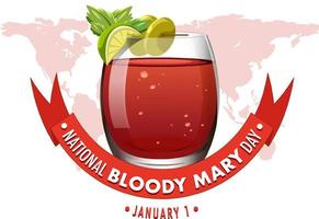 icône de la journée nationale de Bloody Mary vecteur