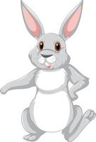 personnage de dessin animé mignon lapin gris vecteur