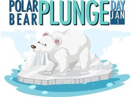 ours polaire jour plongeon icône janvier vecteur