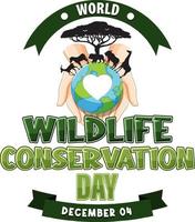 conception de bannière de la journée mondiale de la conservation de la faune vecteur