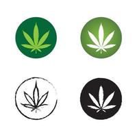 logo de cannabis et vecteur d'icône de feuille de marijuana