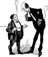 deux messieurs en costume, illustration vintage. vecteur