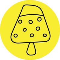 Glace à la pastèque jaune, icône illustration, vecteur sur fond blanc