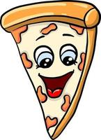 pizza heureuse, illustration, vecteur sur fond blanc