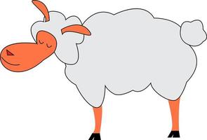 un agneau heureux, un vecteur ou une illustration en couleur.