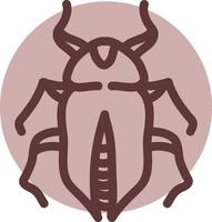 Brown beetle bug, illustration, vecteur sur fond blanc.