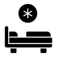 une icône de conception remplie de lit d'hôpital vecteur