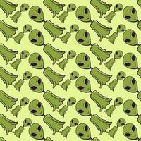 Motif extraterrestres vert, illustration, vecteur sur fond blanc