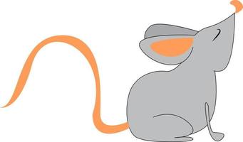 une petite souris grise, un vecteur ou une illustration couleur.