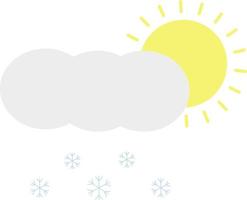 nuage de neige avec soleil, icône illustration, vecteur sur fond blanc