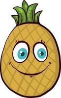 Happy cute ananas , illustration, vecteur sur fond blanc