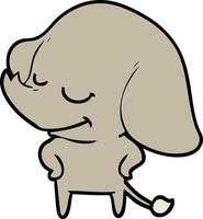 personnage d'éléphant de vecteur en style cartoon