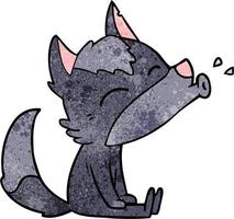 personnage de loup de vecteur en style cartoon