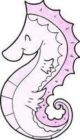 dessin animé hippocampe rose vecteur