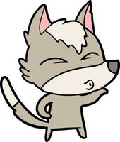 personnage de loup de vecteur en style cartoon