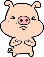 personnage de cochon de vecteur en style cartoon