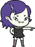 personnage de fille de vampire de vecteur dans le style de dessin animé