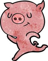 personnage de cochon de vecteur en style cartoon