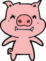 personnage de cochon de vecteur en style cartoon