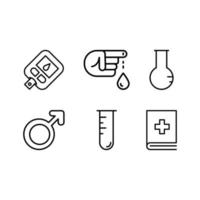 icônes de ligne avatar sang santé médicale vecteur