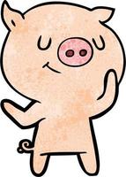 personnage de cochon de vecteur en style cartoon