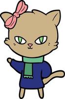 personnage de chat de vecteur en style cartoon