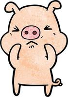 personnage de cochon de vecteur en style cartoon