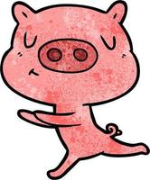 personnage de cochon de vecteur en style cartoon