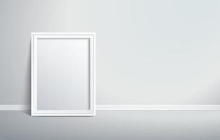 cadre photo à bordure blanche sur le mur vecteur